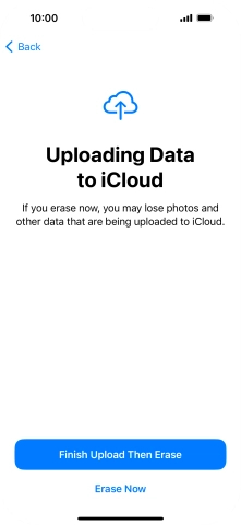 Press the required setting.