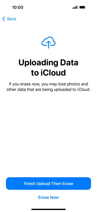 Press the required setting.