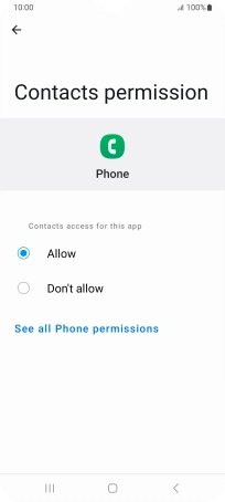Press the required setting.