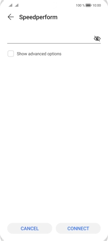 Key in the password for the Wi-Fi network and press CONNECT.