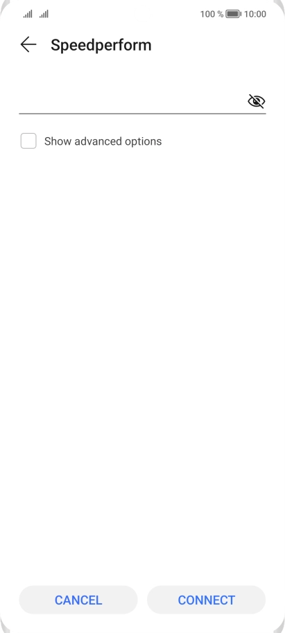 Key in the password for the Wi-Fi network and press CONNECT.