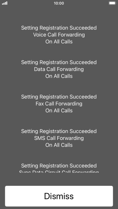 Press Dismiss. Press Dismiss.