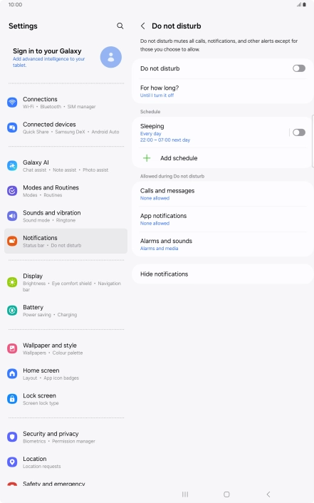 Press the indicator next to 
