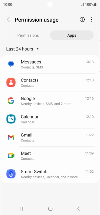 Press the drop down list.