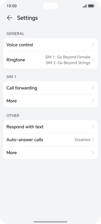 Press Call forwarding. Press Call forwarding.