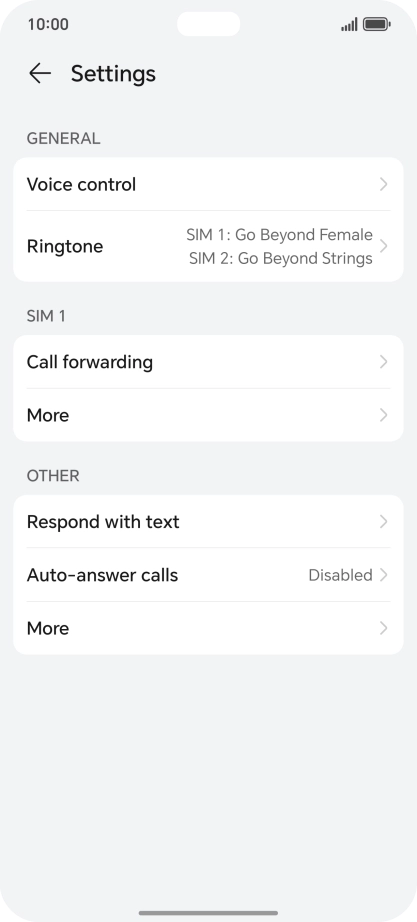 Press Call forwarding. Press Call forwarding.
