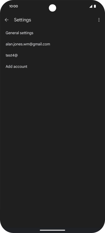 Press the required email account.