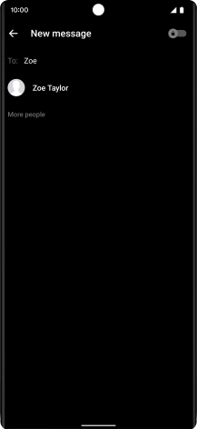 Key in the first letters of the recipient's name and press the required contact.