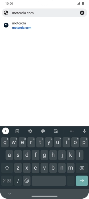 Key in the address of the required web page and press arrow right.