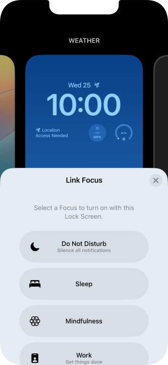 Press the required focus mode. Press the required focus mode.