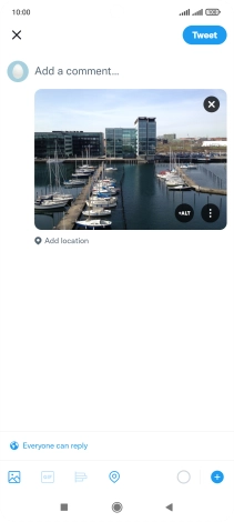 Press the text input field and key in the required text.