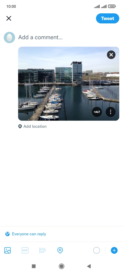 Press the text input field and key in the required text.