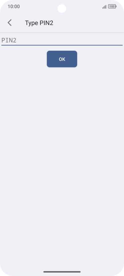 Press PIN2 and key in your PIN2. The default PIN2 is 1111.