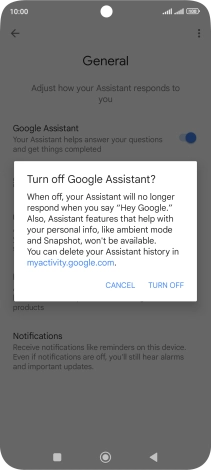 If you turn off the function, press TURN OFF.