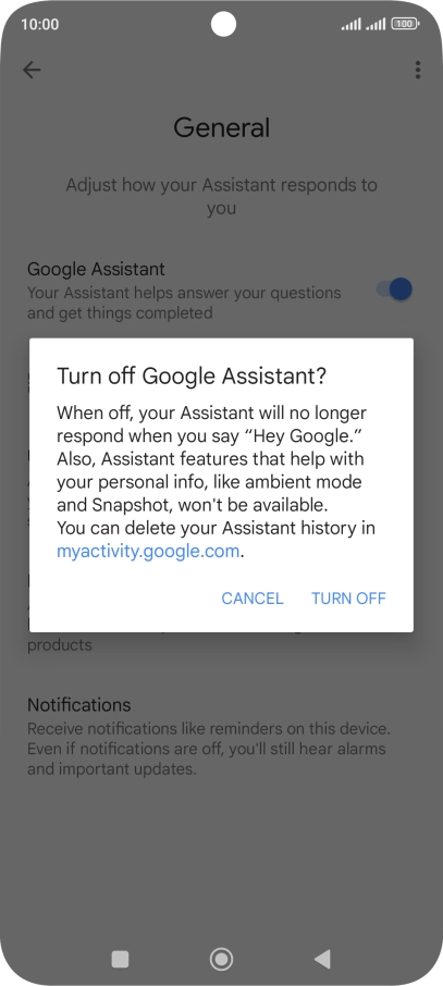 If you turn off the function, press TURN OFF.