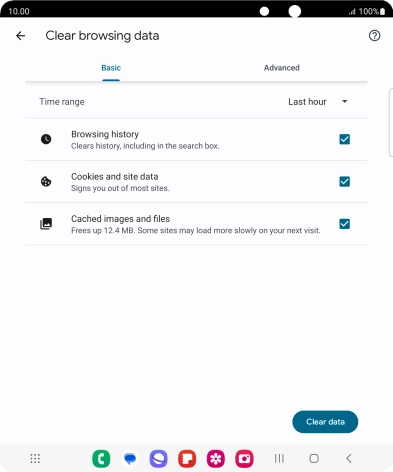Press the fields next to the required data types.