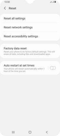 Press Factory data reset.