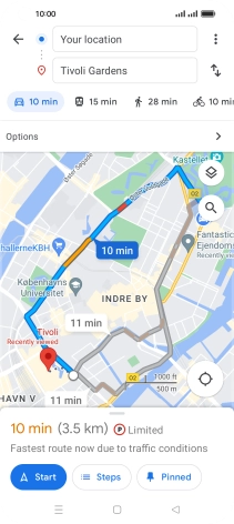 Press the required mode of transportation.