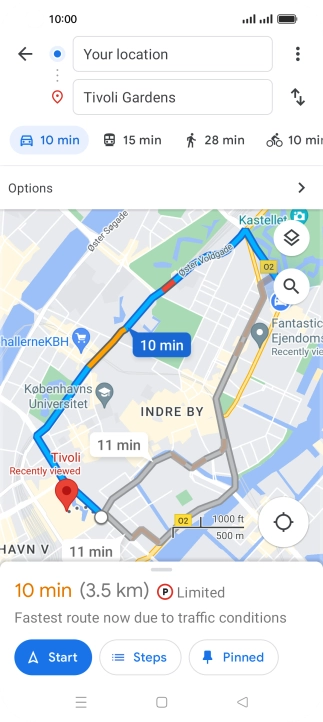 Press the required mode of transportation.