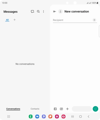 Press the search field and key in the first letters of the recipient's name.