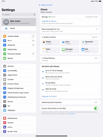 Press iCloud Backup. Press iCloud Backup.