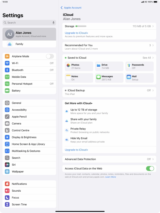 Press iCloud Backup. Press iCloud Backup.