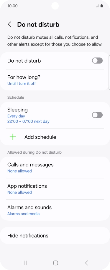 Press the indicator next to 