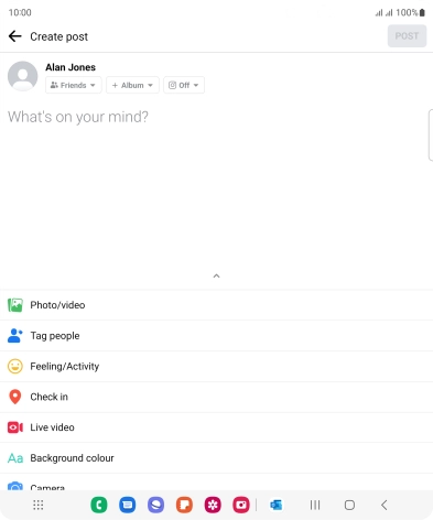 Press the text input field and key in the required text.