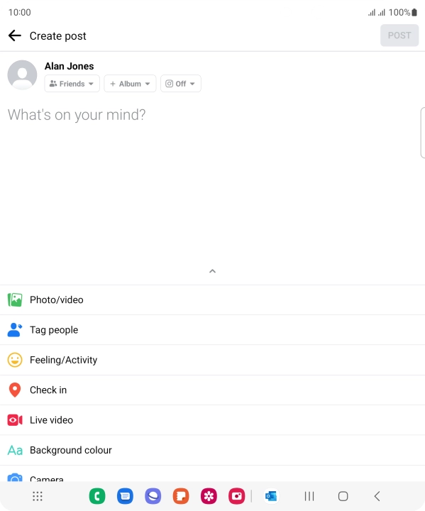 Press the text input field and key in the required text.