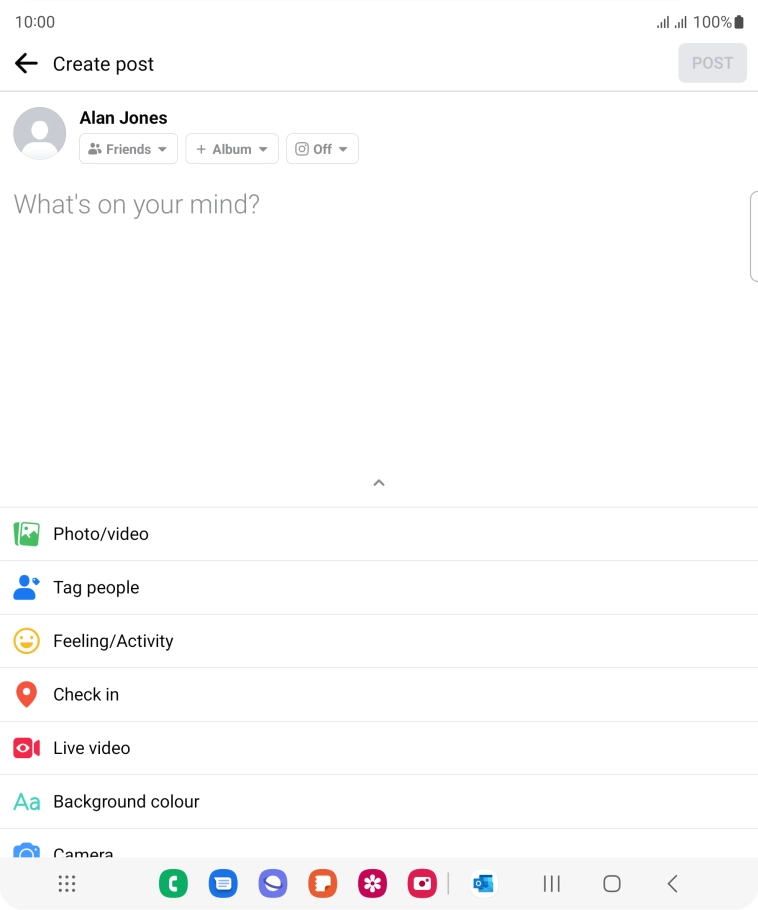Press the text input field and key in the required text.