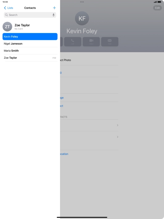 Press the new contact icon.