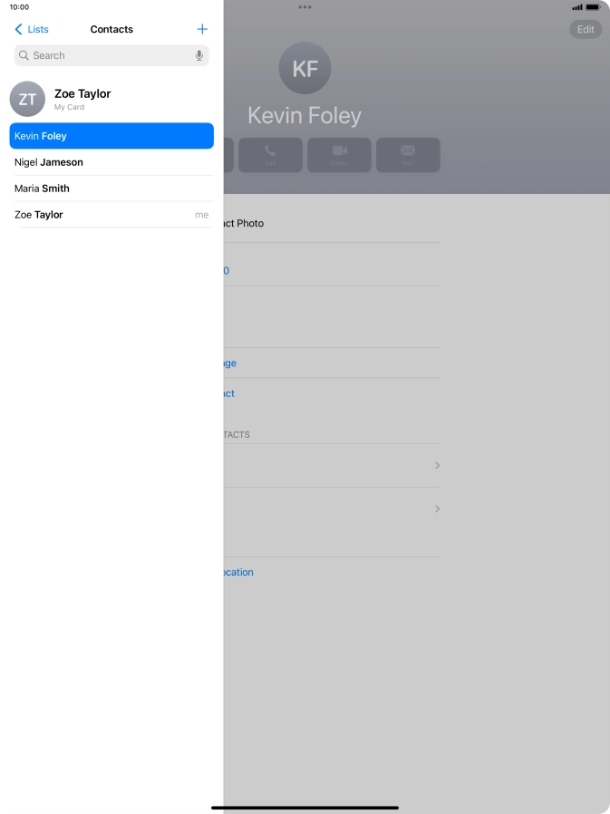 Press the new contact icon.