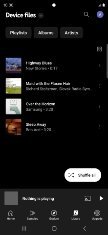 Press the required audio file.