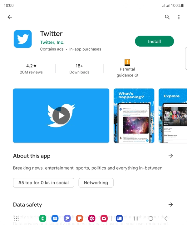 Press Install and follow the instructions on the screen to install the app.