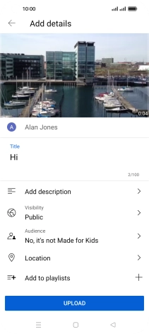 Key in the required text and press UPLOAD. Key in the required text and press UPLOAD.