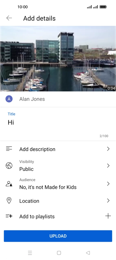 Key in the required text and press UPLOAD. Key in the required text and press UPLOAD.