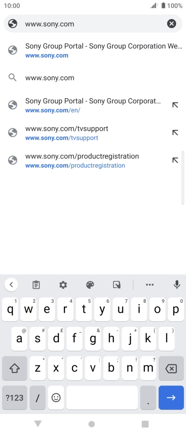 Key in the address of the required web page and press arrow right. Key in the address of the required web page and press arrow right.