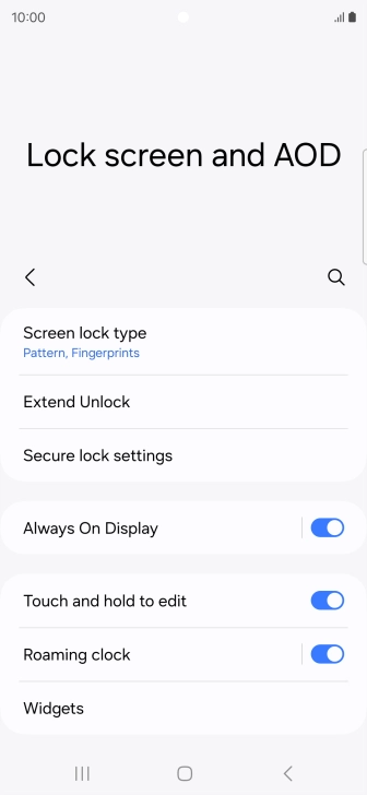 Press Screen lock type and key in the additional phone lock code you created earlier.