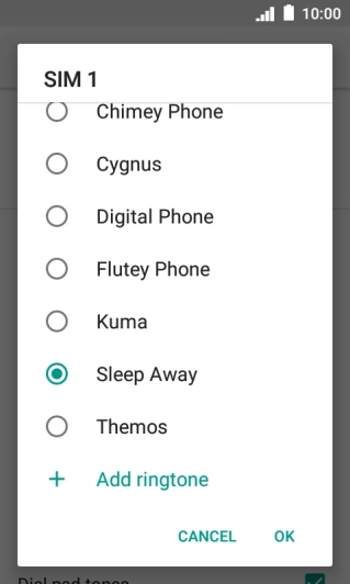 Once you've found a ring tone you like, press OK. Once you've found a ring tone you like, press OK.