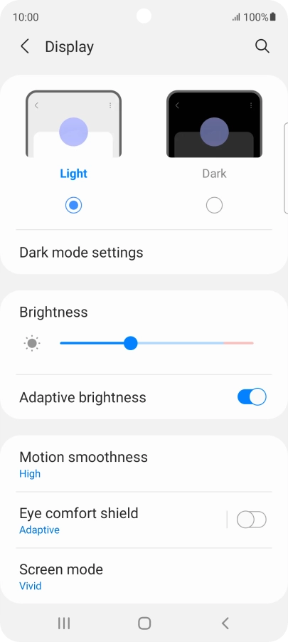 Press the indicator next to 