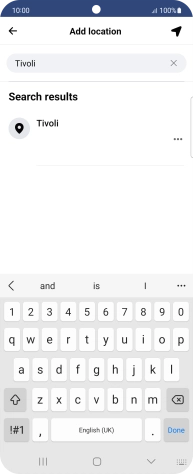 Press the required location. Press the required location.