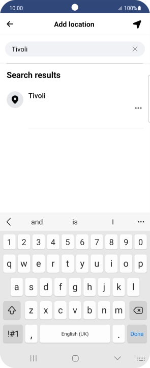 Press the required location. Press the required location.
