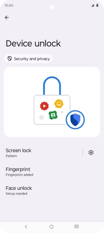 Press Screen lock and key in the additional phone lock code you created earlier.
