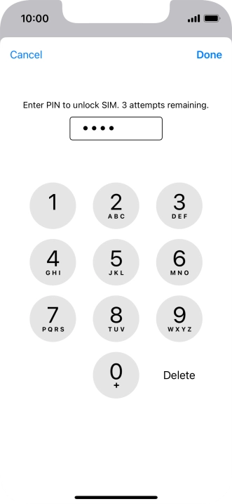 Key in your PIN and press Done. Key in your PIN and press Done.