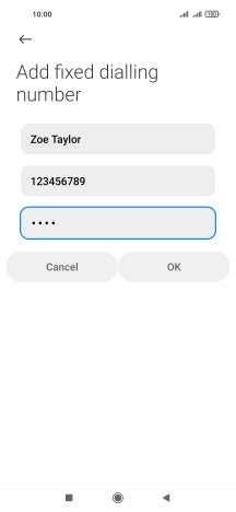 Key in your PIN2 and press OK. The default PIN2 is 1111.