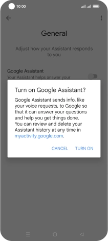 If you turn on the function, press TURN ON.