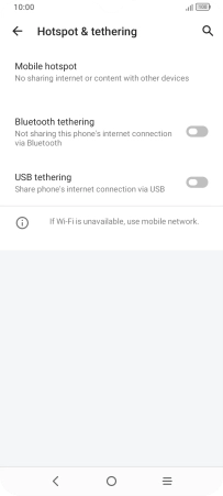 Press Mobile hotspot.