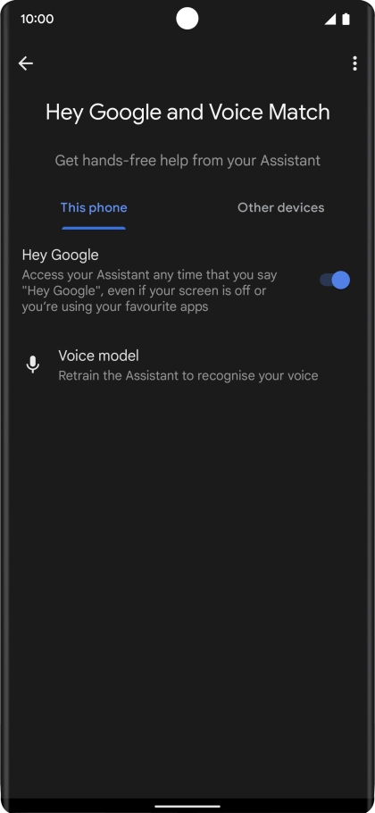 Press the indicator next to 
