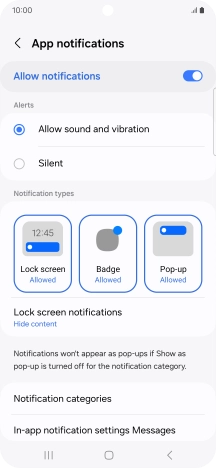 Press the indicator next to 