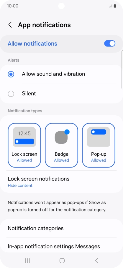 Press the indicator next to 